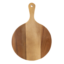 Monogram Round Acacia Wood/Slate Serving Board with Handle - Monogram That 