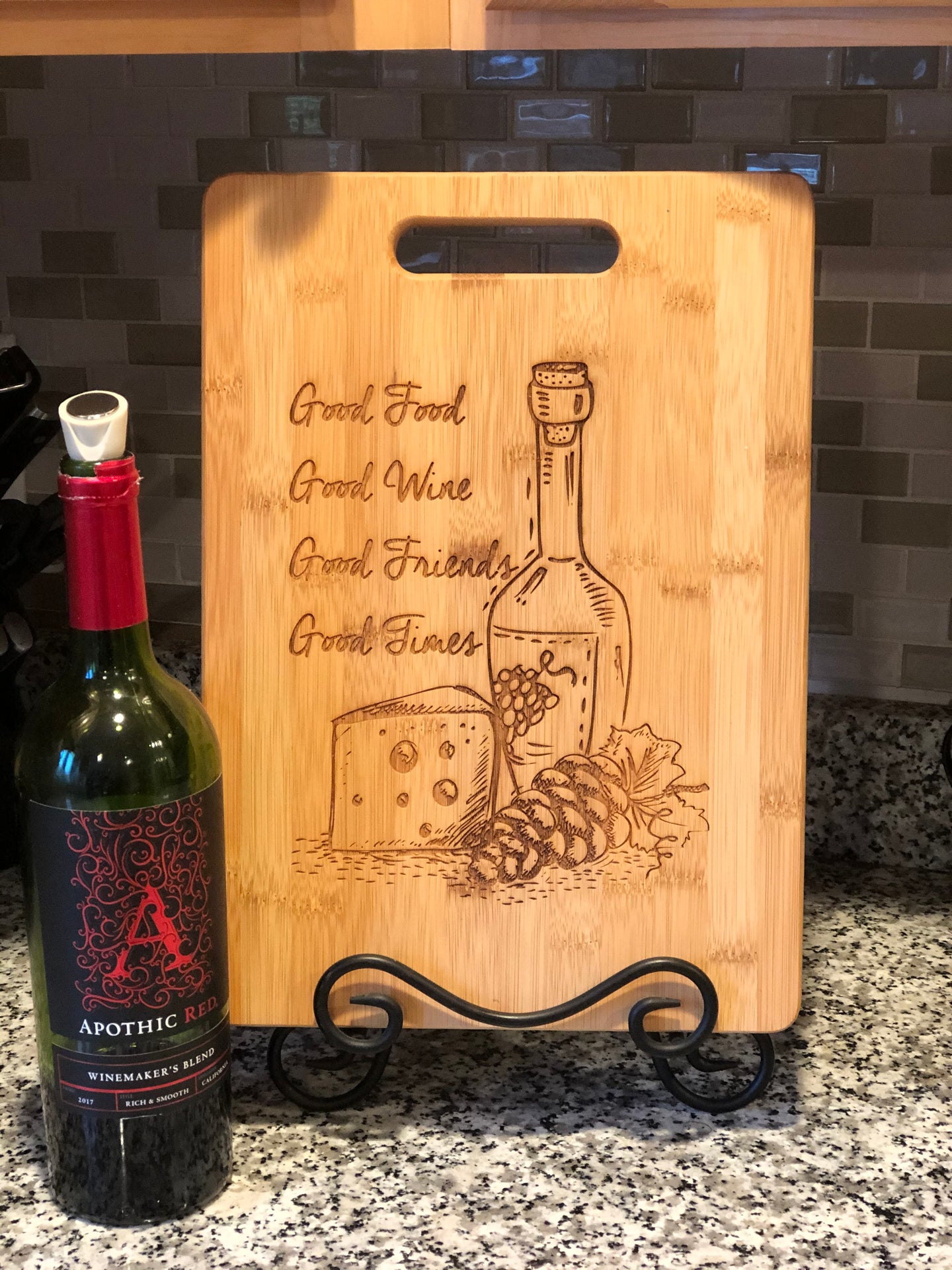 Good Food Good Wine Cutting Board 9x6 - Monogram That 