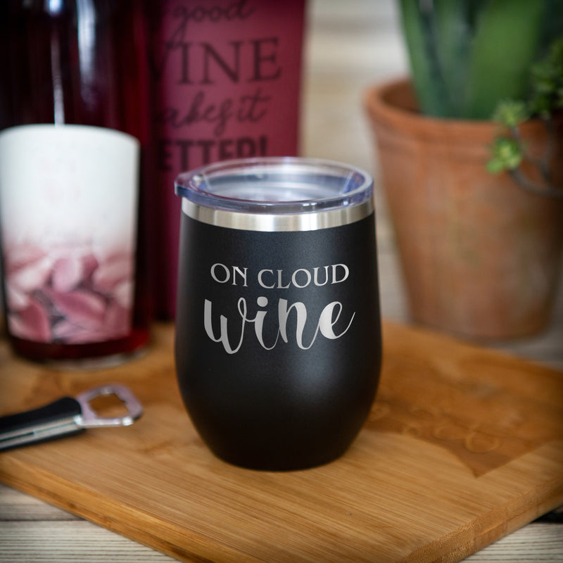 12-oz. double-wall monogram wine tumblers On Cloud Wine Insulated 12oz Wine Tumbler