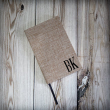 Personalized Burlap Cover Sketch Book