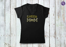 Rhinestone Cheer Mom With Pom Ladies V Neck - Monogram That 