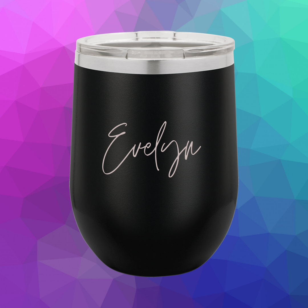 Insulated Wine Tumbler With Lid Engraved Wine Tumbler Monogrammed Wine  Tumbler 12 Oz Stainless Wine Tumbler Personalized Wine Tumbler 