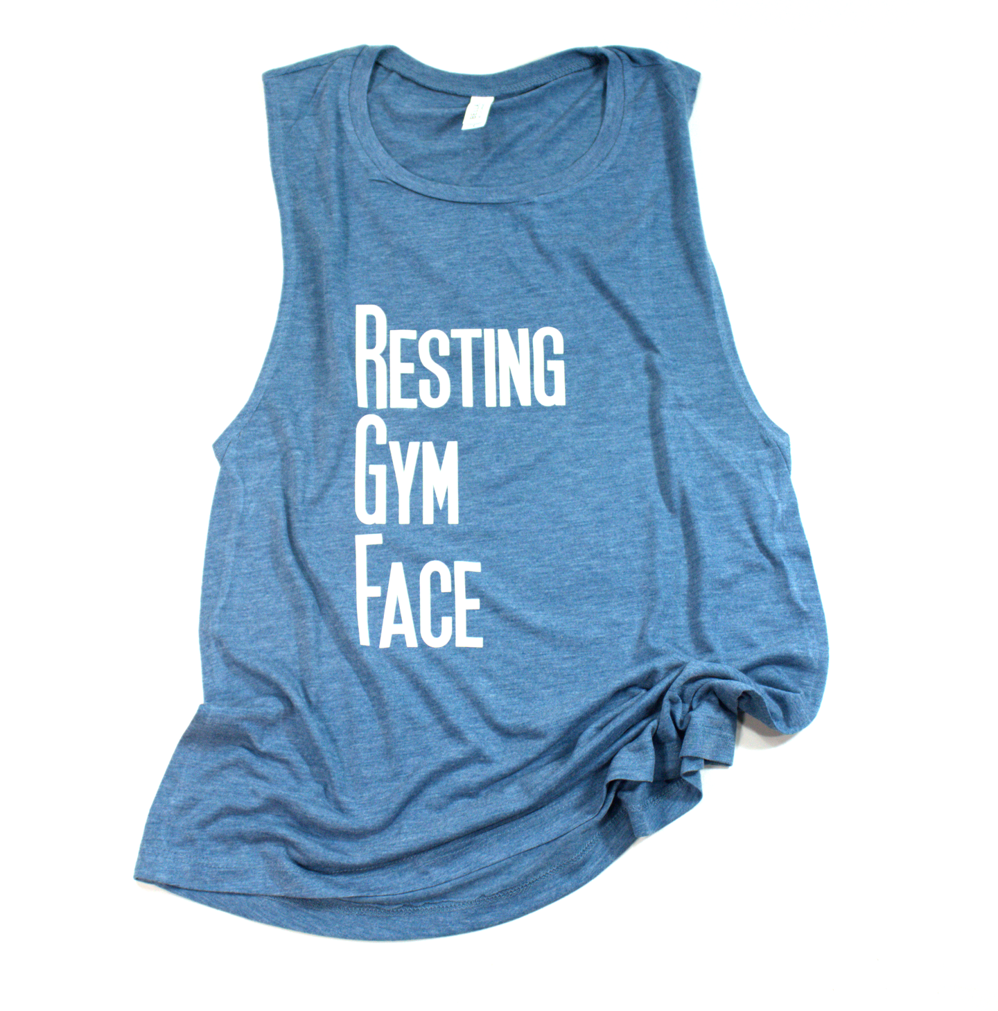 Resting Gym Face Blue Work Out Tank - Monogram That 